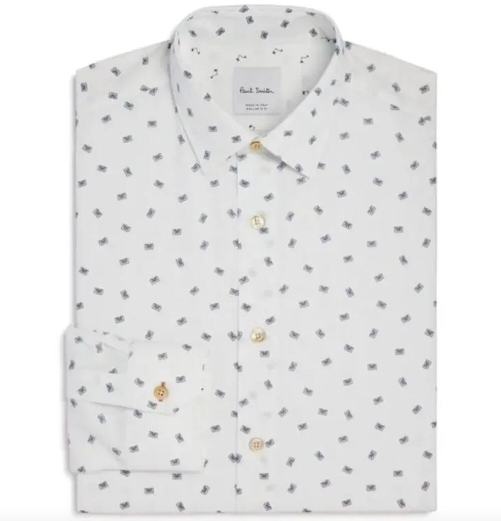 Paul Smith Cassette Tape Print Shirt Made in Italy 17.5